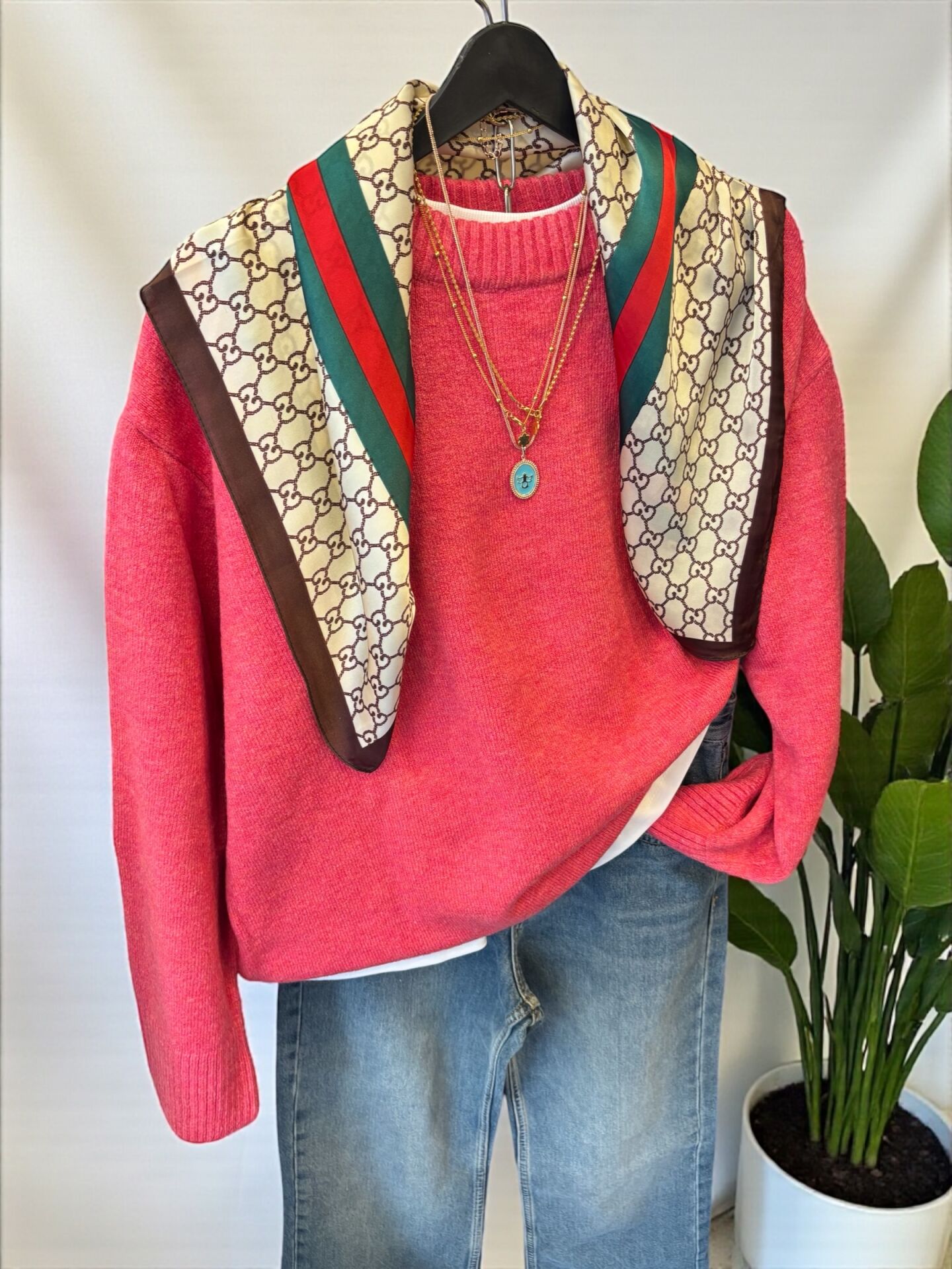 Şeker Pembe Premium Oversize Kazak