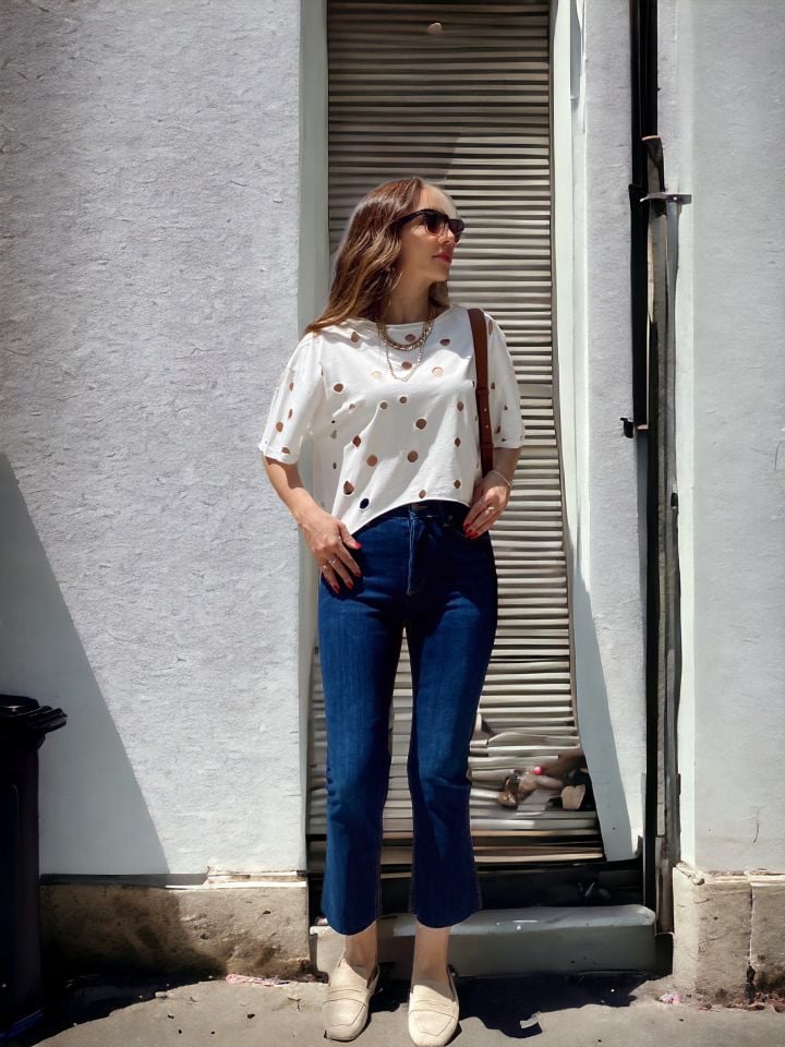 Flare Lacivert Jean Pantolon