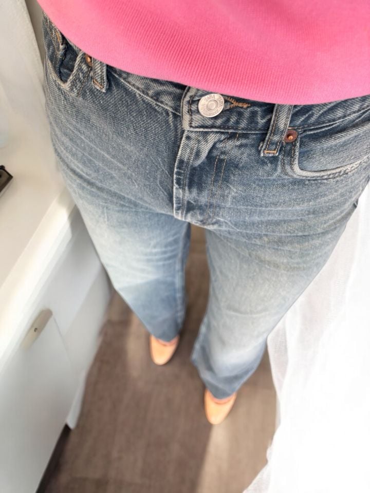 Yüksek Bel Wide Leg Mavi Jean Pantolon