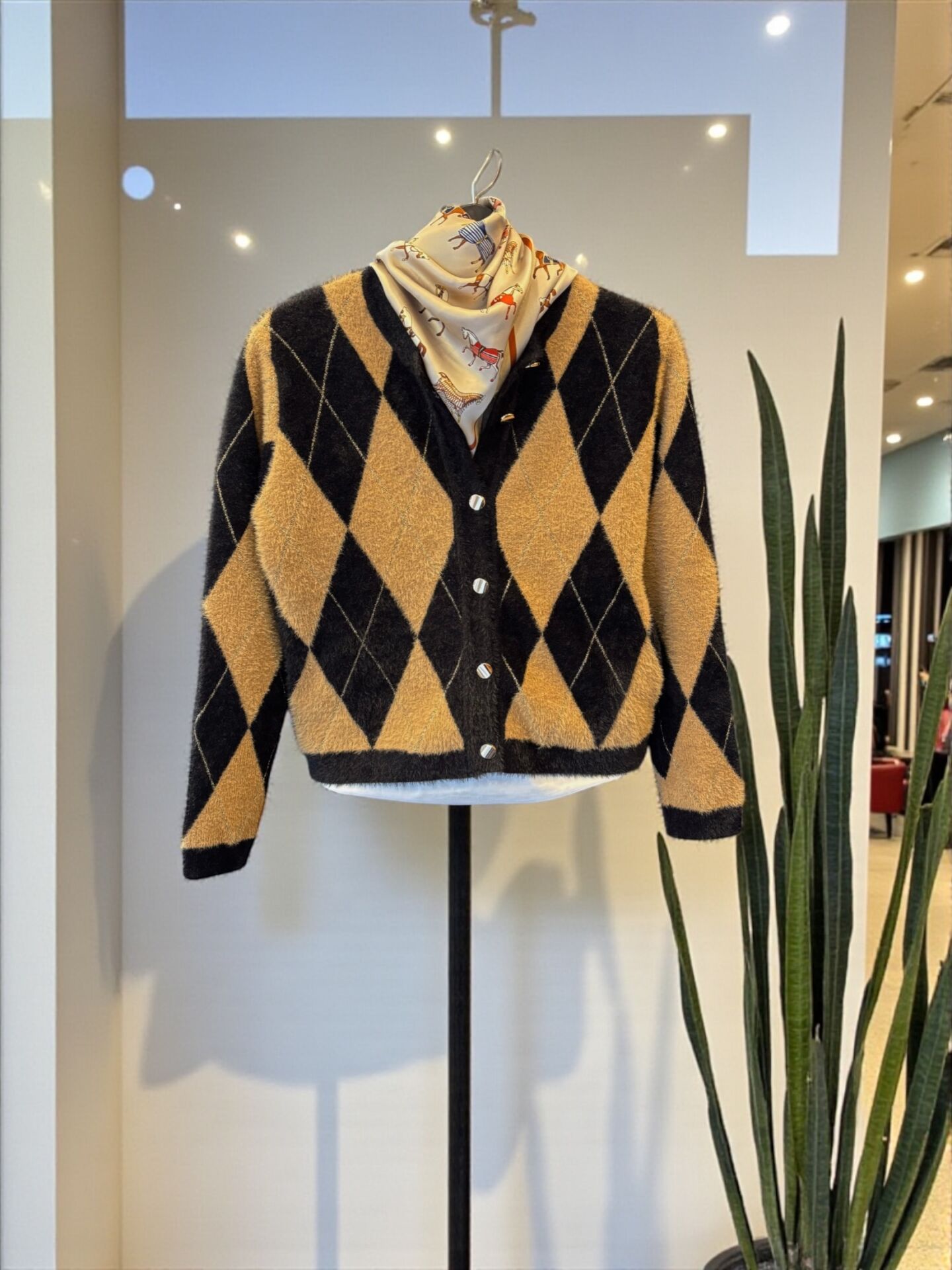 Premium Baklava Desen Kısa Sakallı Hırka Ceket Siyah