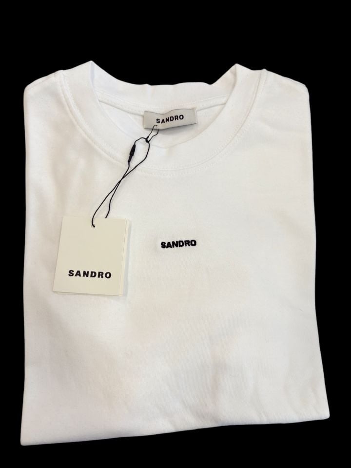 Sndro Nakışlı Basic Tişört Beyaz