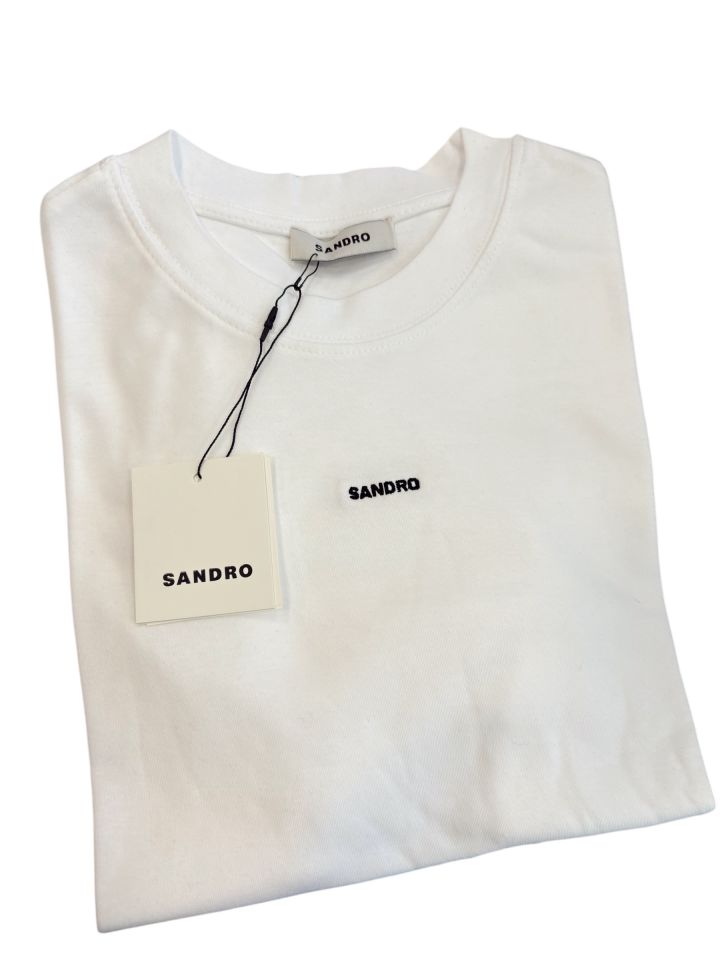 Sndro Nakışlı Basic Tişört Beyaz