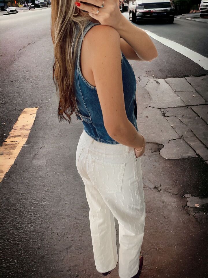 Orj. Zr Tasarım Jean Pantolon Ekru