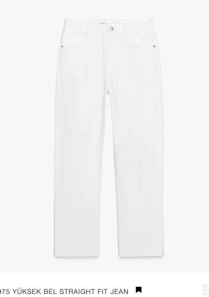 Yüksek Bel Likralı Boy Fit Beyaz Jean