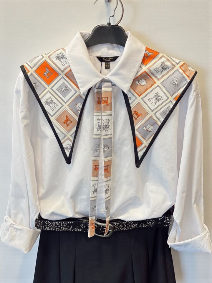 İthal Renkli Mini At Desenli Yakalık