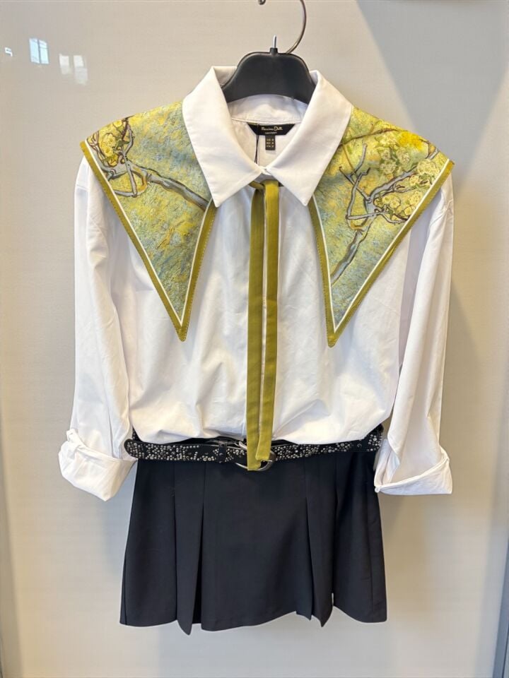 İthal Renkli Manzara Desenli Yakalık