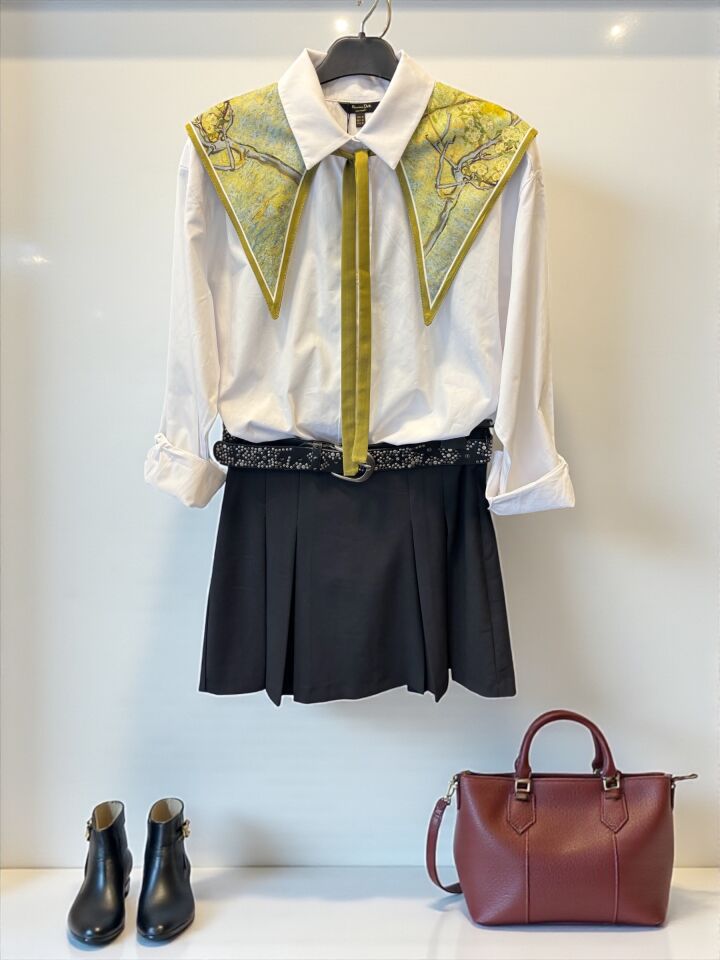 İthal Renkli Manzara Desenli Yakalık