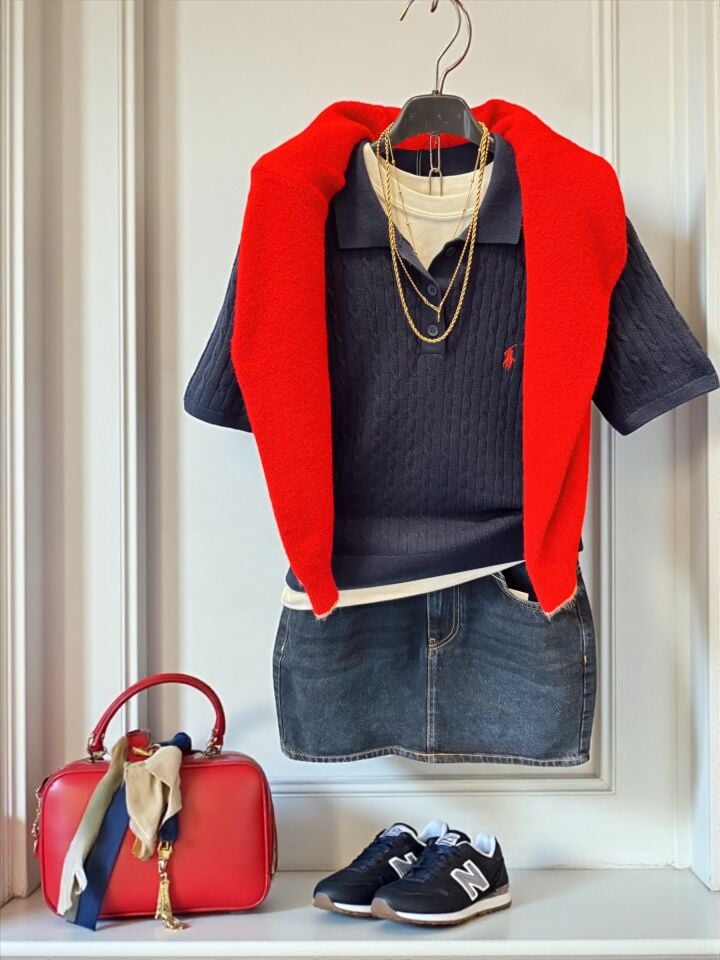 Polo Yaka Kısa Kol Triko Lacivert