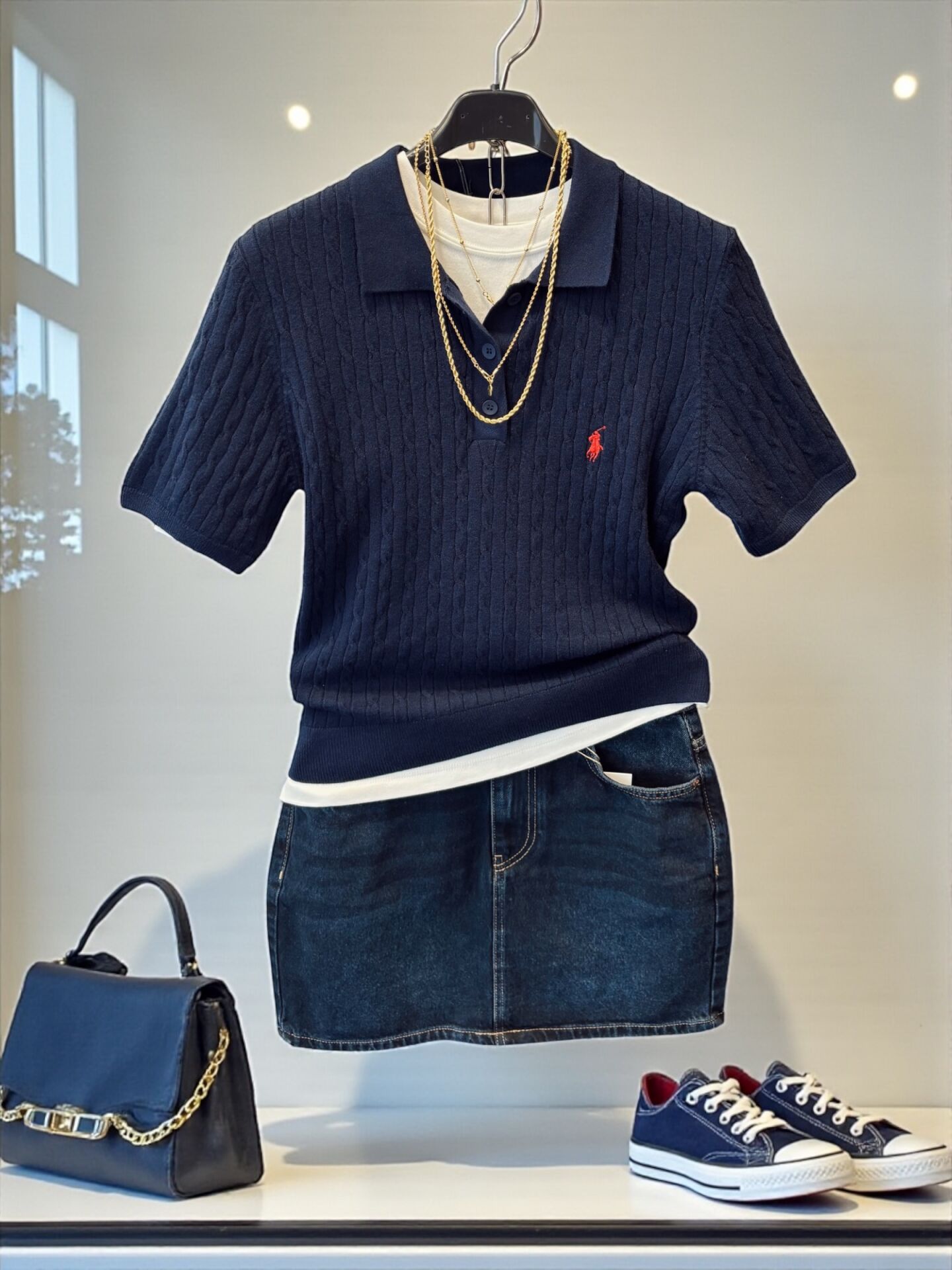 Polo Yaka Kısa Kol Triko Lacivert