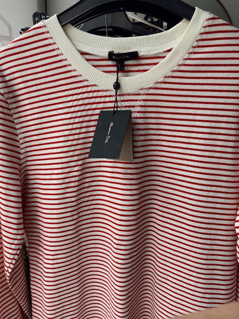 Massi Çizgili Sweatshirt Kırmızı