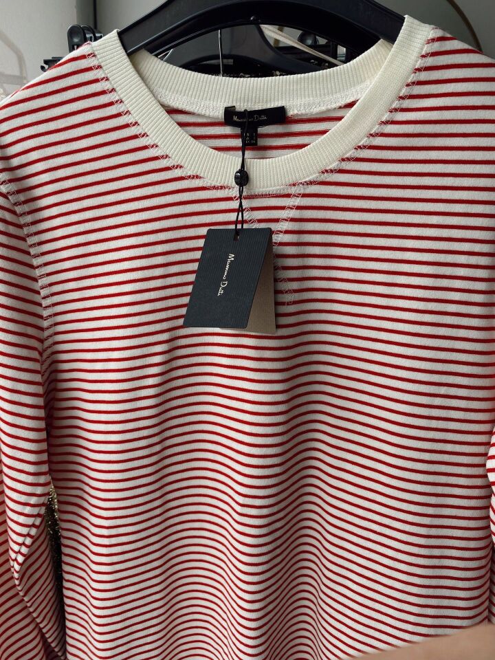 Massi Çizgili Sweatshirt Kırmızı