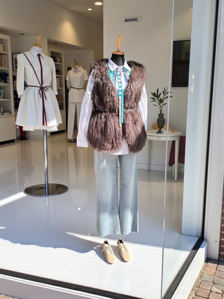 İthal Kürk Yelek Acı Kahve