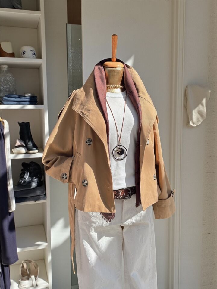 Premium Kısa Trençkot Camel