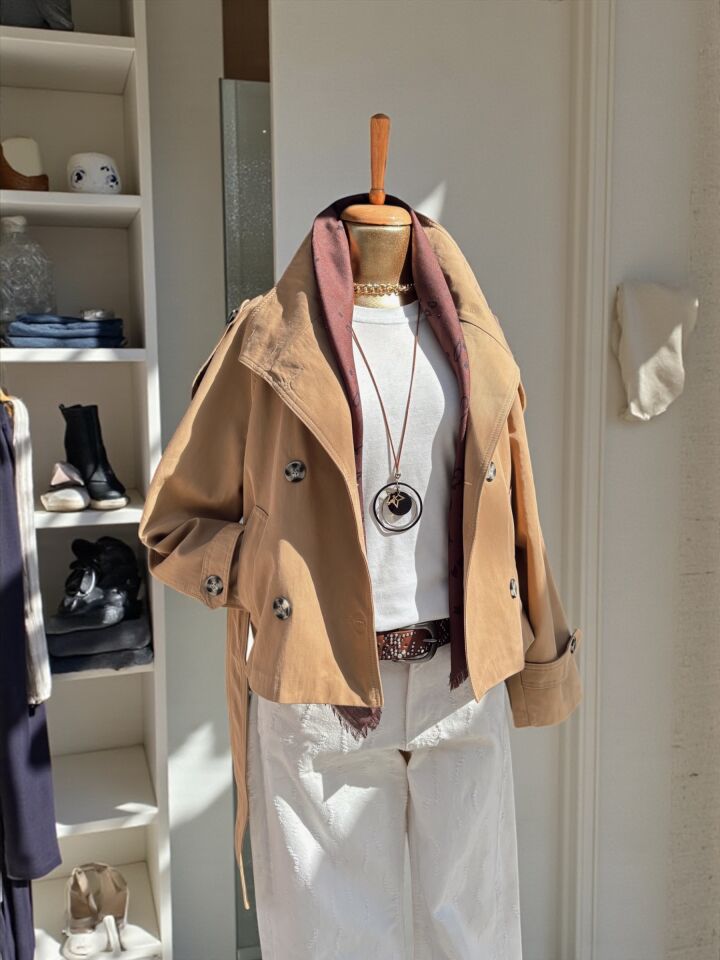 Premium Kısa Trençkot Camel