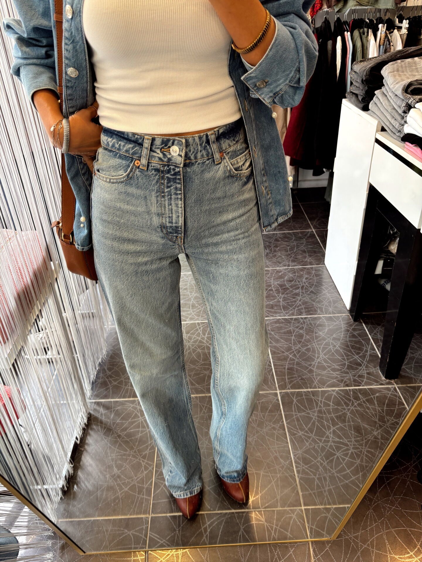 Orj. ZR Straight Fit Yüksek Bel Mavi Jean Pantolon